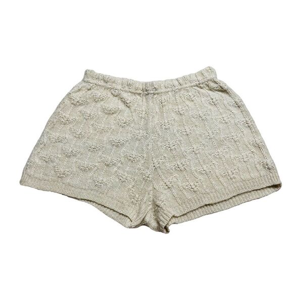 Urban Outfitters Sparkle & Fade Cream Metallic Sweater High Waist Shorts - Large - Picture 1 of 12